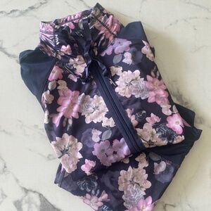 2 piece Yoga Set Jacket & Leggings Floral Print Size Small